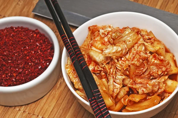 Kimchi z kimchi przyprawa — Zdjęcie stockowe