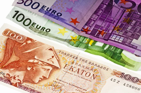 Krize eura v řečtině — Stock fotografie