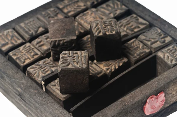 Antike chinesische Druckbuchstaben — Stockfoto