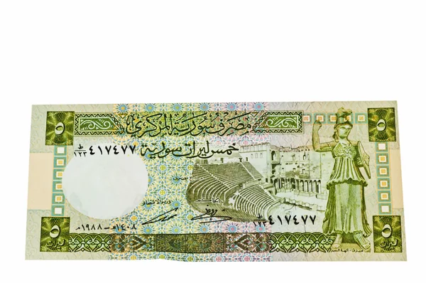 Валюта Сирії 5 фунт — стокове фото