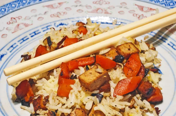 Chiński danie z tofu, marchew — Zdjęcie stockowe
