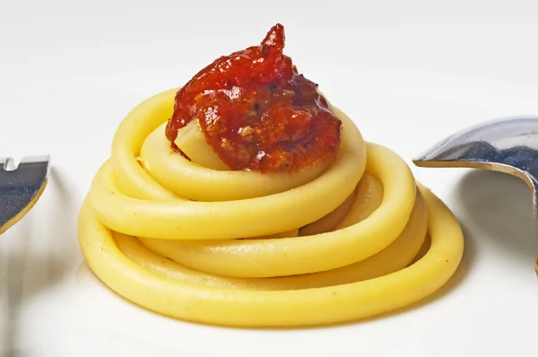 Macarrones con salsa de tomate —  Fotos de Stock