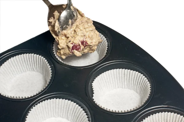 Riempire un vassoio di muffin — Foto Stock