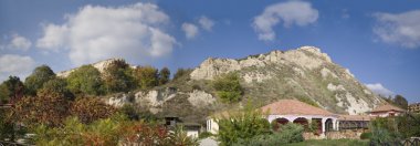 Mountain view from the promenade Quay Bulgaria Balchik-Albena clipart