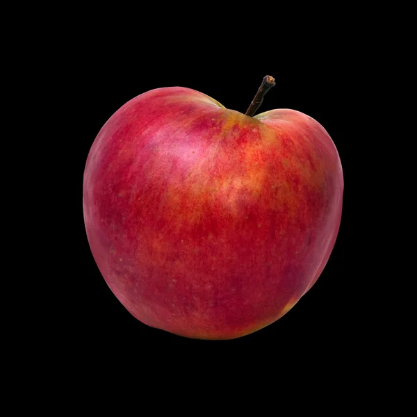 Красное яблоко на черном фоне — стоковое фото