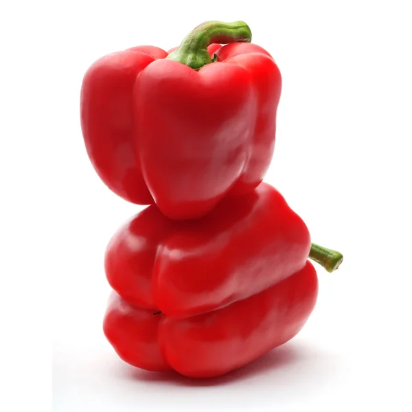 Två röda bulgariska peppar. — Stockfoto