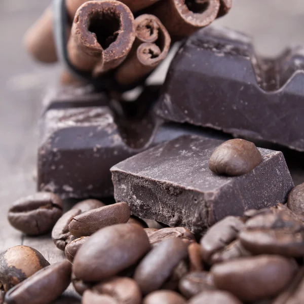Chocolade en koffie — Stockfoto