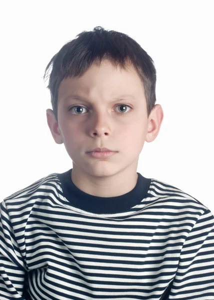 Szczegół portret zły chłopiec — Zdjęcie stockowe