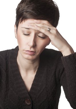 Woman having head ache clipart