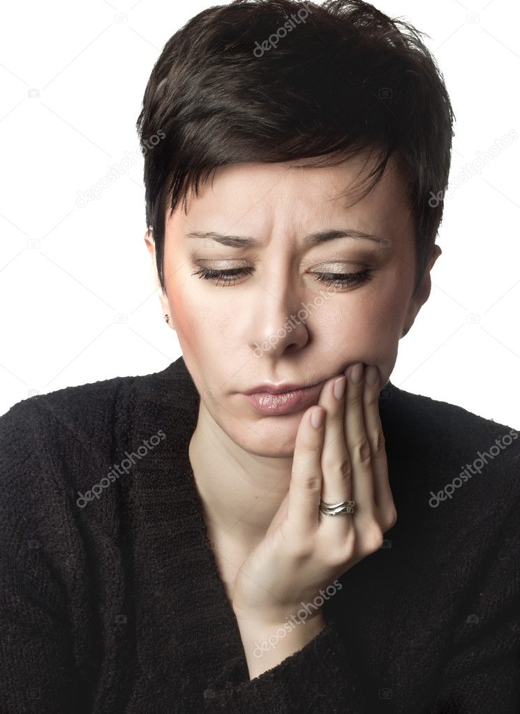 Beautiful woman having toothache