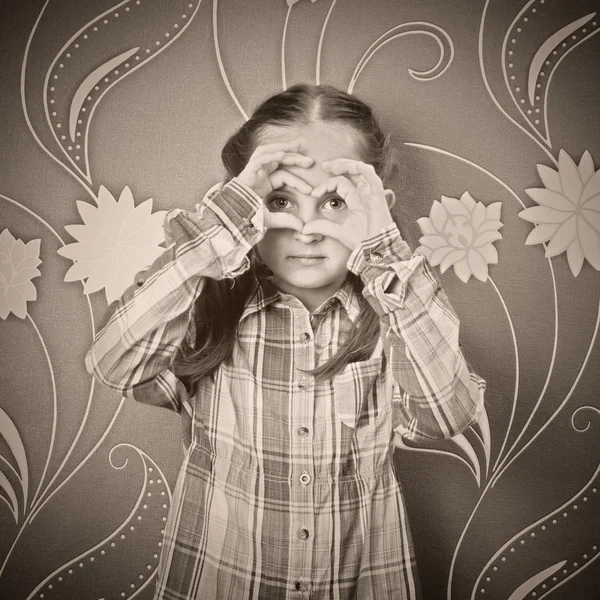 Zwart-wit portret van een meisje — Stockfoto