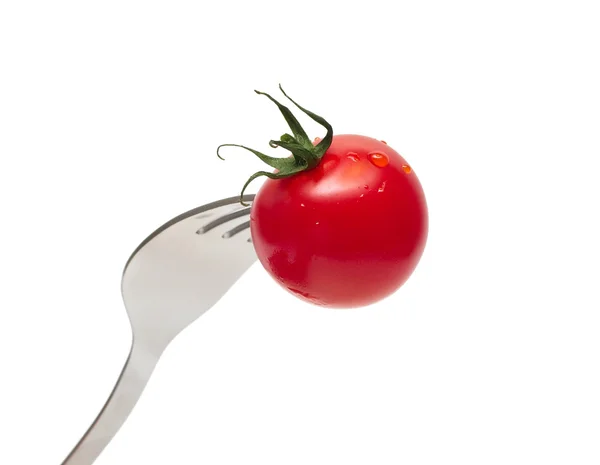 stock image Cherry tomato on the fork