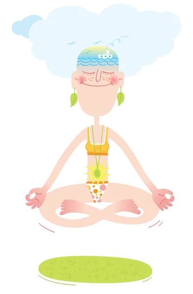 Yoga heureux — Image vectorielle