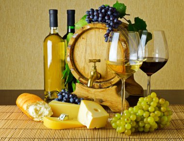 Wine and cheese clipart