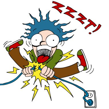 Man Electrocuted clipart