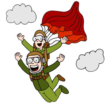 Tandem Sky Diving clipart