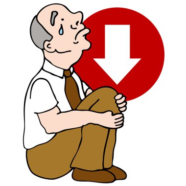 Depressed Senior Investor clipart