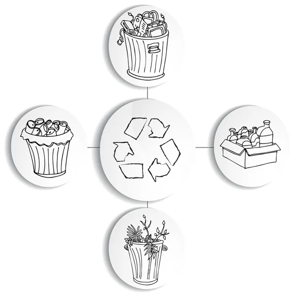 Recyclage des poubelles Graphique — Image vectorielle