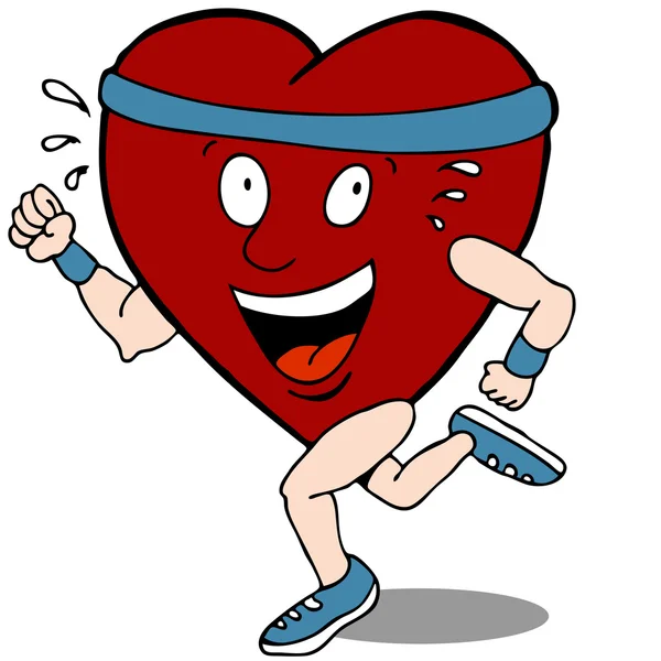 Herz Cartoon Charakter Läufer — Stockvektor