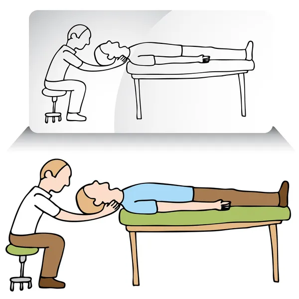 Chiropraktiker Nackenverstellung — Stockvektor