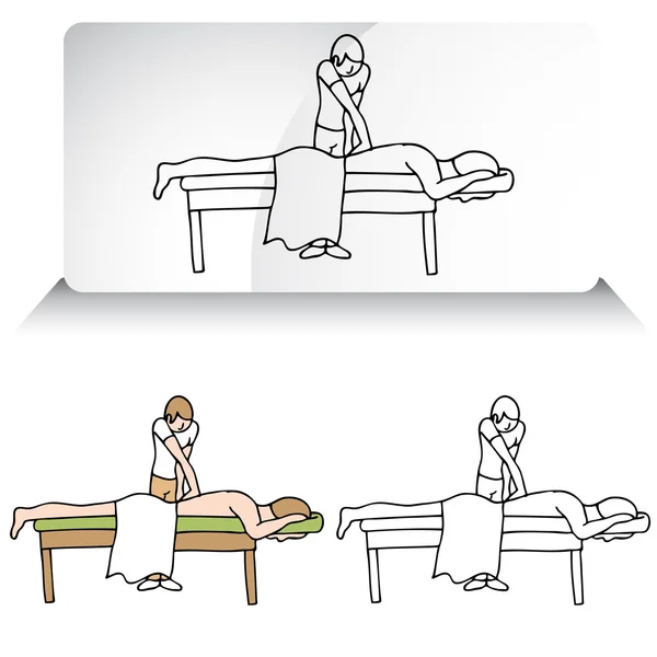 Chiropractor Aligning Spine — Stock Vector