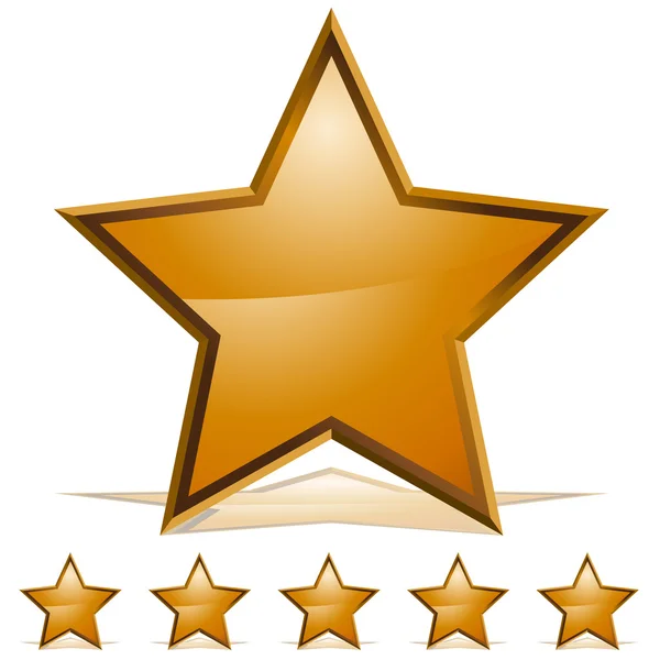 Pět zlatých hvězd ikona Hodnocení — Stockový vektor