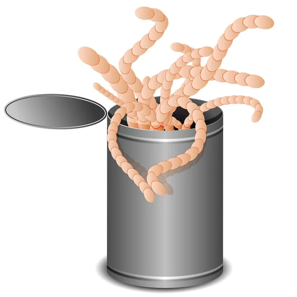 Can of Worms — Stock Vector