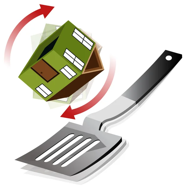 Flipping A House — Stock Vector