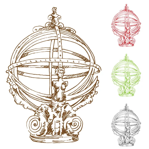 Античний італійський глобус — стоковий вектор