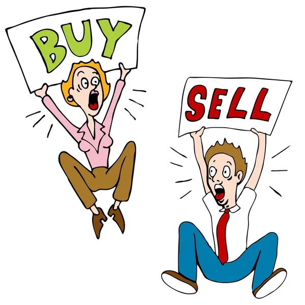 Acheter Vendre Investisseurs — Image vectorielle