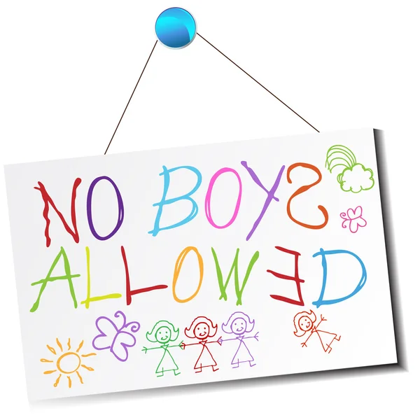Αγόρια δεν επιτρέπεται η είσοδος — Διανυσματικό Αρχείο