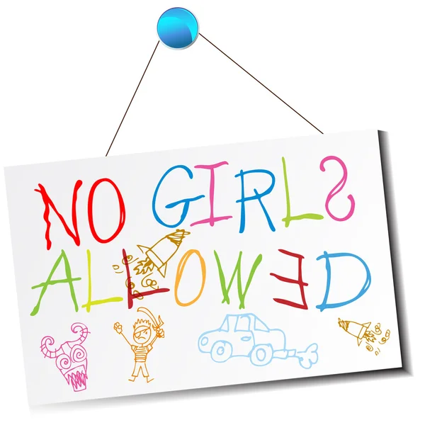 No Girls Allowed Sign — Stock Vector
