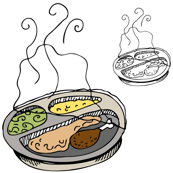 Microwave Dinner — Stock Vector