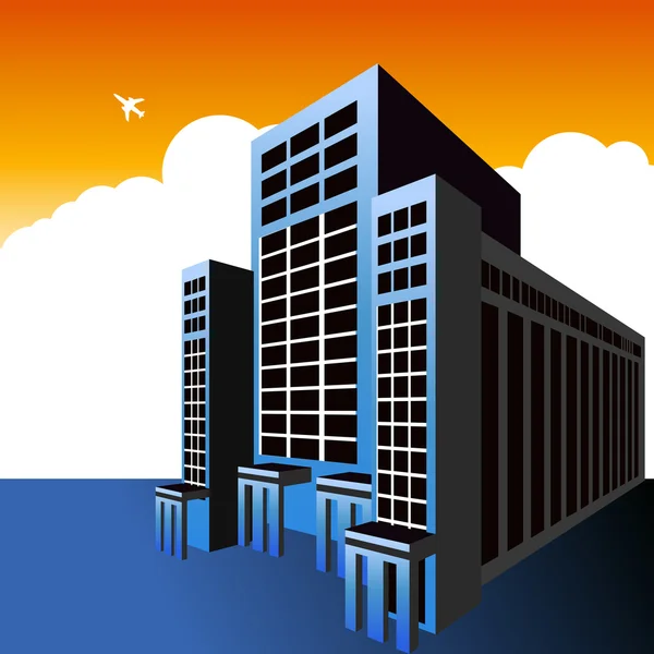 Highrise immeuble de bureaux — Image vectorielle