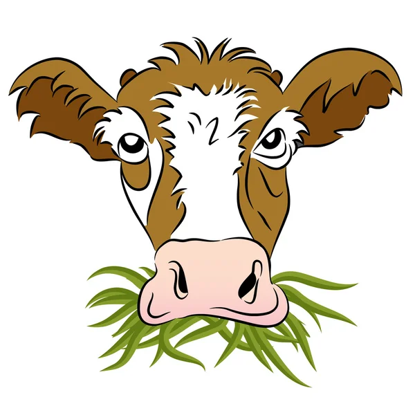Capim alimentado vaca — Vetor de Stock