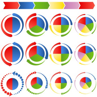 Process Arrow Pie Charts clipart