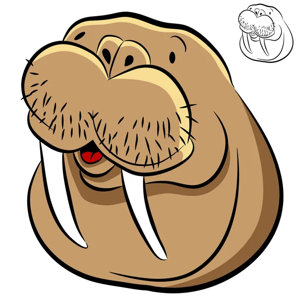 Walrus gezicht — Stockvector
