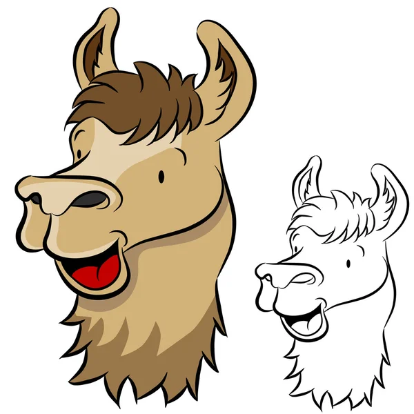 Llama Face — Stock Vector