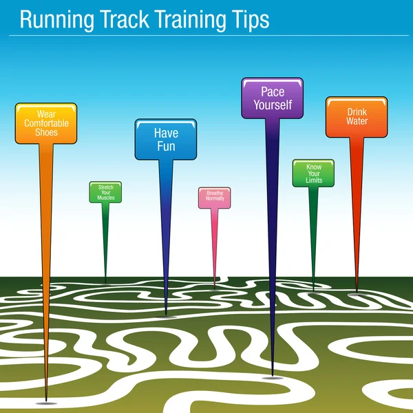 Running Track Consejos de entrenamiento — Vector de stock