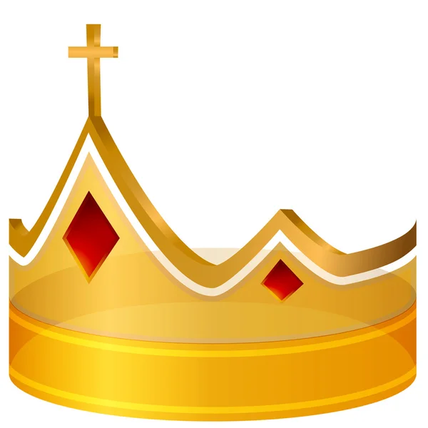 Cruz Real Coroa de Ouro — Vetor de Stock