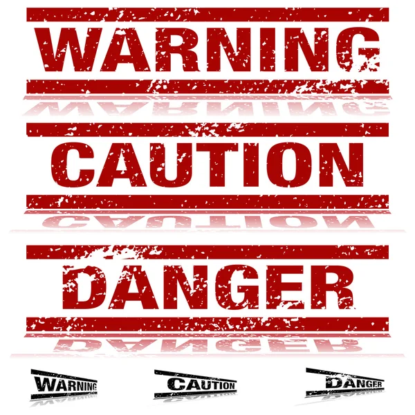 Weathered Warning Signs — Stock Vector