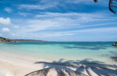 Mavi gökyüzü ile Karayipler beach