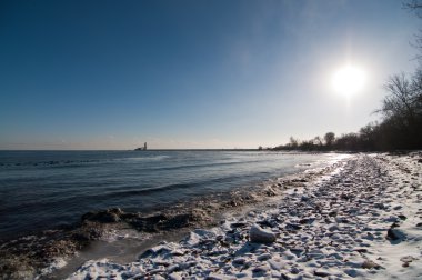 Kışın karlı beach