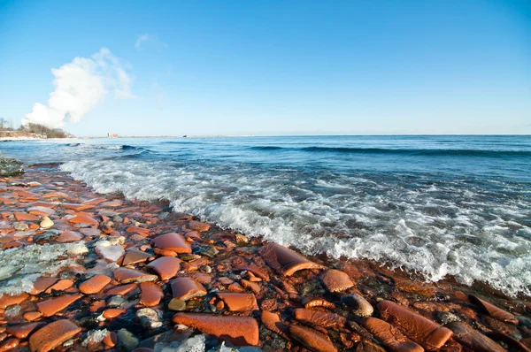 Ontariosee Strand im Winter — Stockfoto