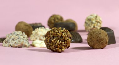 belagian çikolata truffles yakın çekim