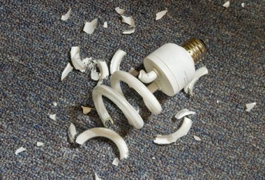 Broken Compact Fluorescent Bulb clipart