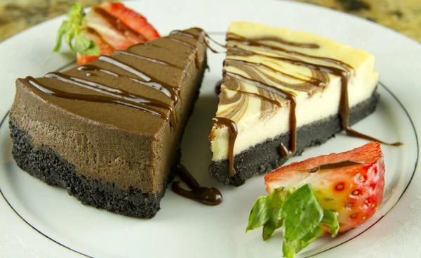 Cheese and Chocolate Cake — Stock Photo, Image