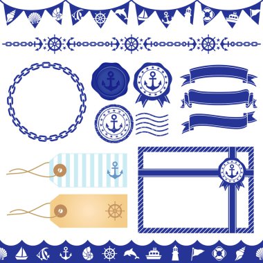 Marine decoration illustration clipart