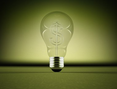 Light bulb with dollar sign clipart