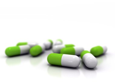 Green herbal pills clipart